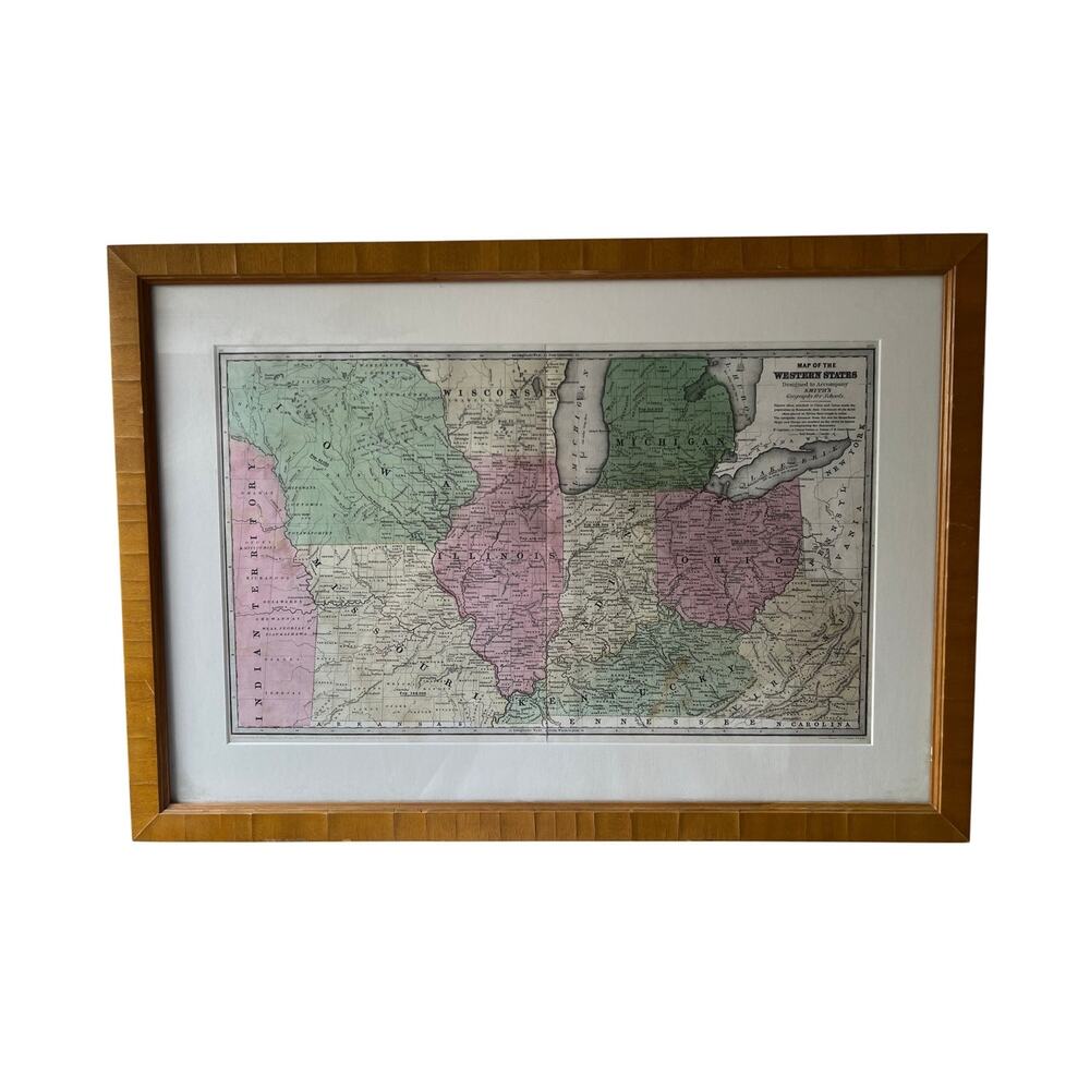 Map Of The Western States Stiles Sherman & Smith 1839 Edition Daniel Burgess